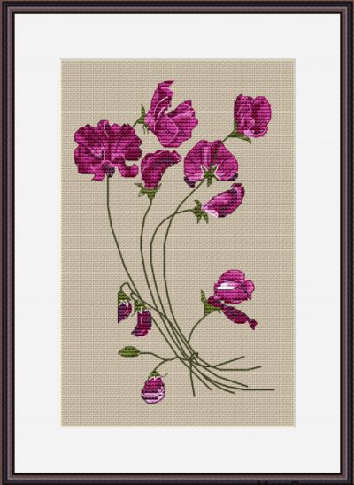 Вышивка крестом Душистый горошек