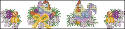 схема вышивки крестом пасхальные курочки