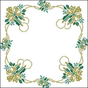 схема вышивки крестом рождественская скатерть со свечами