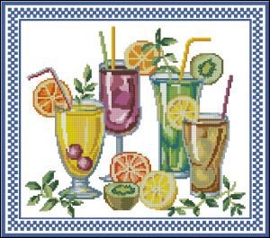 схема вышивки крестом коктейли для друзей семплер от чудесных мгновений