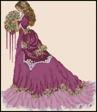 Вышивка крестом Леди в розовом