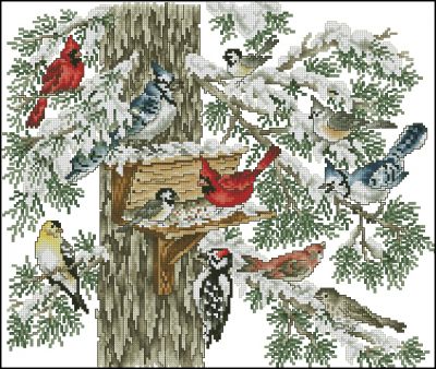 Вышивка крестом Зимний базар