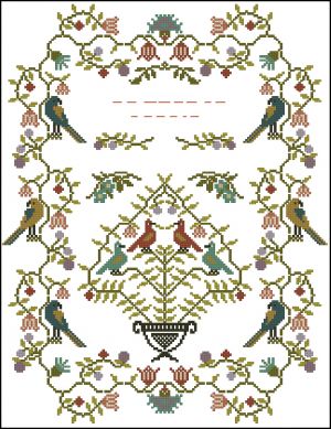 Вышивка крестом Птичий семплер