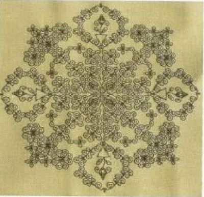  схема вышивки волшебная снежинка с использованием техники блекворк