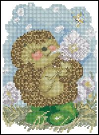 Вышивка крестом Ёжик с одуванчиком