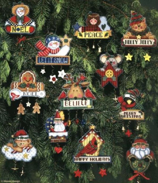 схемы вышивки крестом новогодних игрушек своими руками