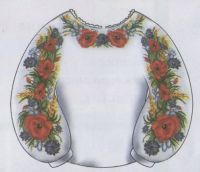 Вышивка крестом Женская вышиванка с маками