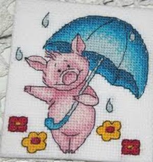 Свинка с зонтиком