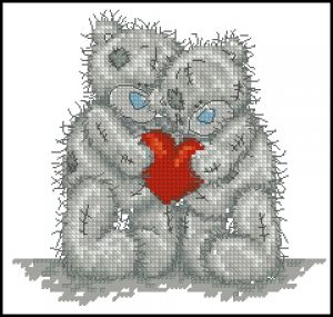 Вышивка крестом Влюбленные теддики