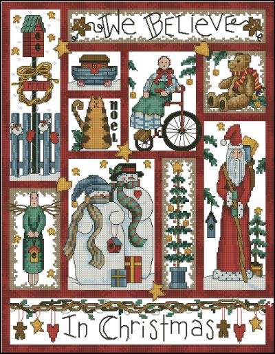 схема вышивки крестом семплера сельский праздник