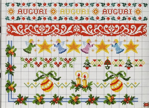 Вышивка крестом Бордюры для скатертей и салфеток 10