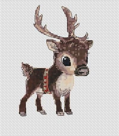 Вышивка крестом Олененок