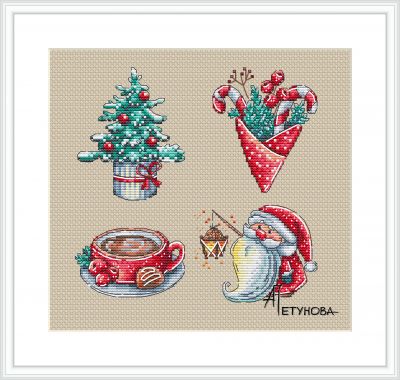 Вышивка крестом Новогоднее ассорти