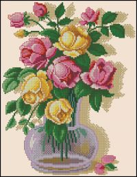 Cuadros-Jarron de rosas