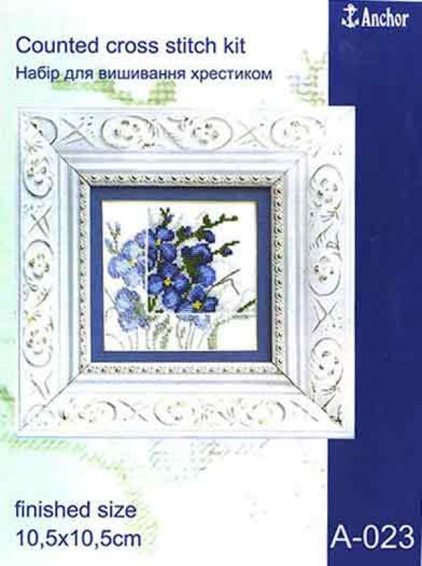 схема вышивки крестом незабудки