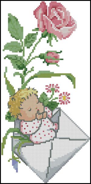 схема вышивки крестом детские метрики для девочки