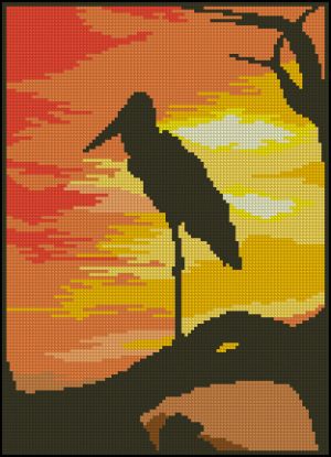 схема вышивки крестом на закате от чудесных мгновений 