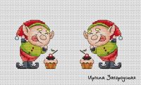 Вышивка крестом Сеня и пироженка