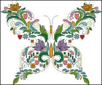Вышивка крестом Цветочный мотылек