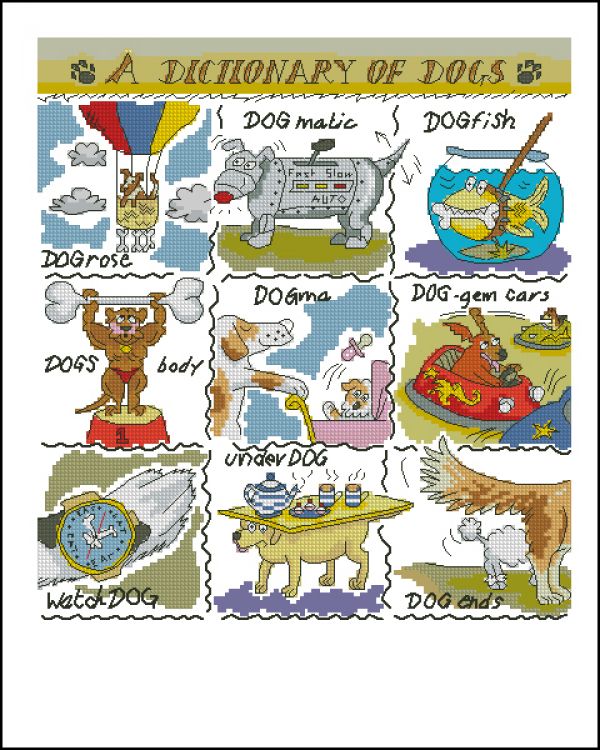 Вышивка крестом Словарь собак - семплер