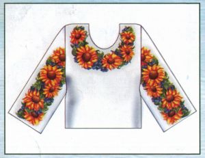 Вышивка крестом Женская вышиванка с подсолнухами