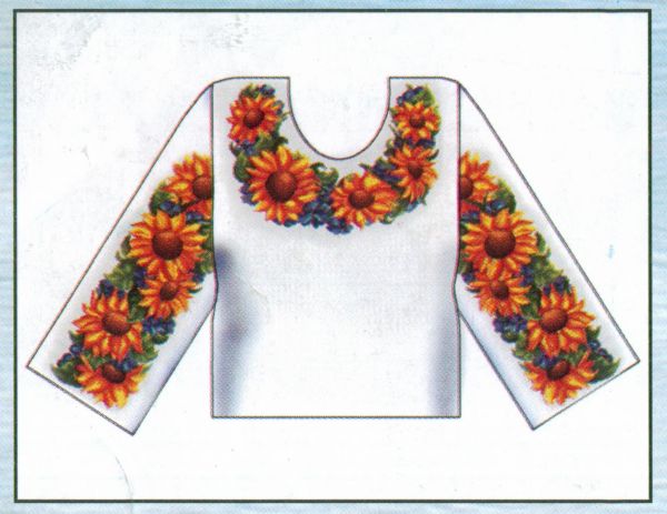 Вышивка крестом Женская вышиванка с подсолнухами
