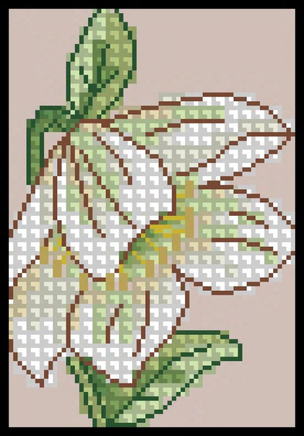 Вышивка крестом Белоснежный цветочек