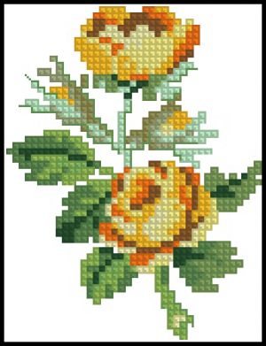 Вышивка крестом Мини цветы для открытки