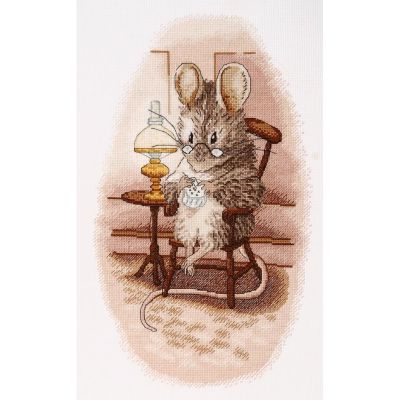 Вышивка крестом Мышка вышивальщица