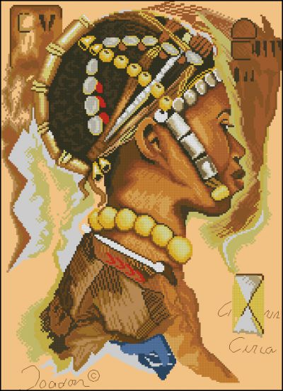 Вышивка крестом Африканский мужчина