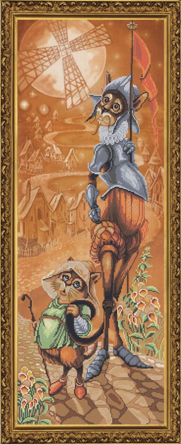 Вышивка крестом Дон ки Кот и Санчо