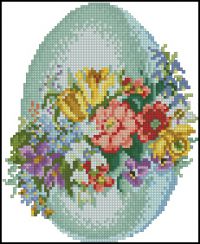 схема вышивки крестом цветочное яйцо