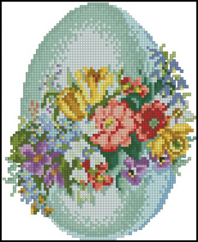 схема вышивки крестом цветочное яйцо