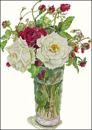 Розы белые и красные