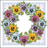 Bucilla Pansy pillow