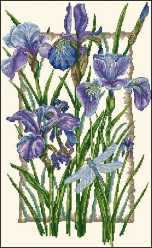 Вышивка крестом Ирисовый натюрморт