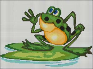 схема вышивки крестом подушки лягушки