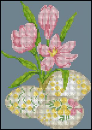 Вышивка крестом Пасхальные крокусы