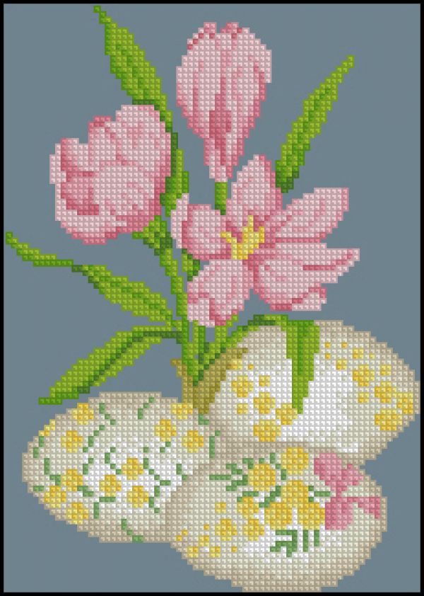 Вышивка крестом Пасхальные крокусы