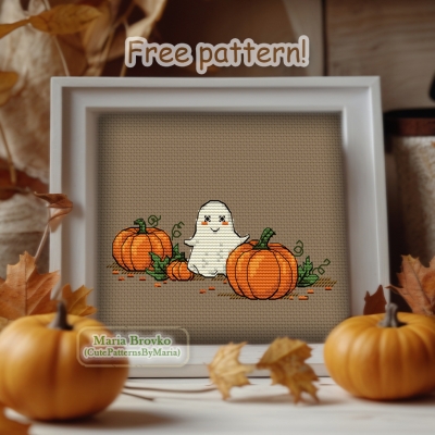Вышивка крестом Хэллоуинские тыквы