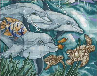 Вышивка крестом На морской глубине