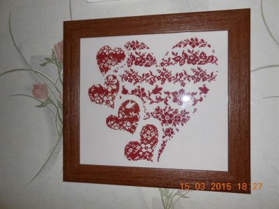 схема вышивки крестом монохромное сердце