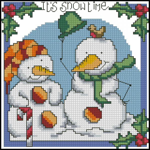 схема вышивки крестом снежное время