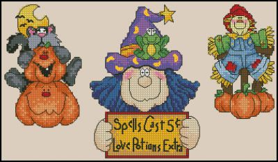 схема вышивки крестом веселый Хэллоуин