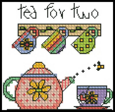 схема для вышивки крестом Чай для двоих