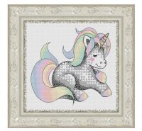 Вышивка крестом Радужная единорожка