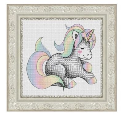 Вышивка крестом Радужная единорожка