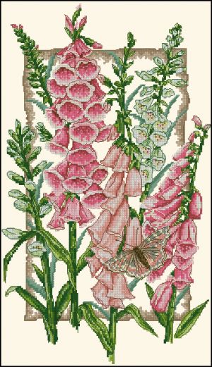Вышивка крестом Цветущая наперстянка