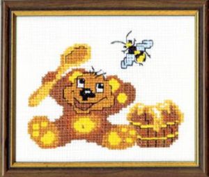схема вышивки крестом мишка с медом от чаривной мыти