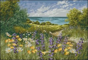 Вышивка крестом Тропа на вершине утеса